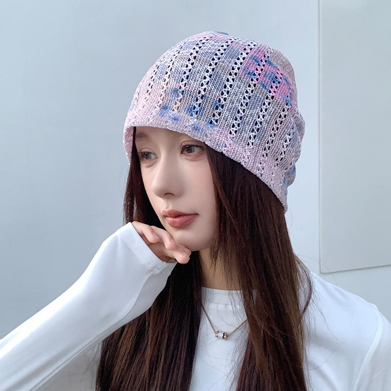 Spring and Summer Thin Light Hollow New Casual Pattern Stack Hat Woman