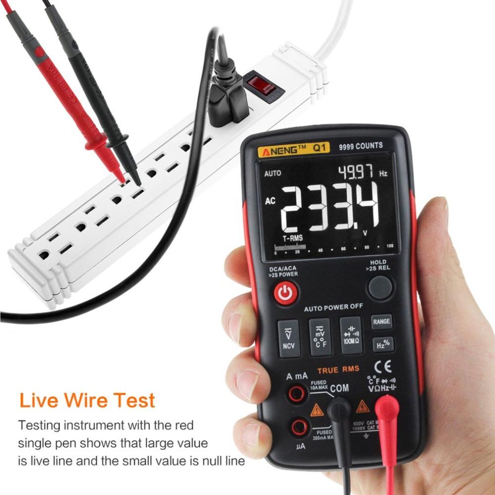 ANENG Q1 True-RMS Digital Multimeter Button 9999 Counts with Analog Bar Graph XI(Not Including Battery)(FFF2142)