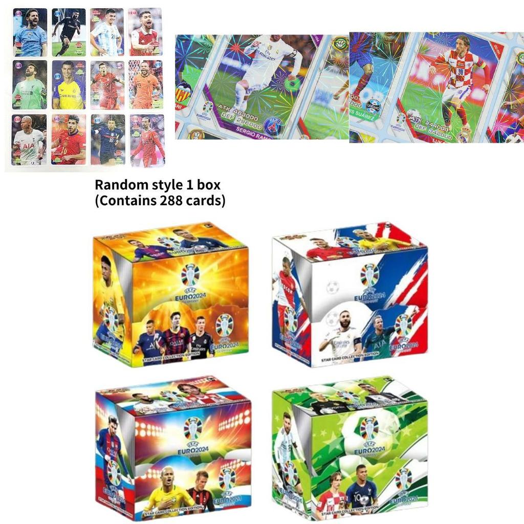 Cartas de Estrelas de Futebol Premium Copa Europeia Cristiano Ronaldo Neymar Messi Colecionável