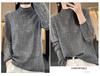 2025 Spring Worsted Wool Knit Sweater: Half-High Neck, Long Sleeve, Floral Hollow Design Pullover
