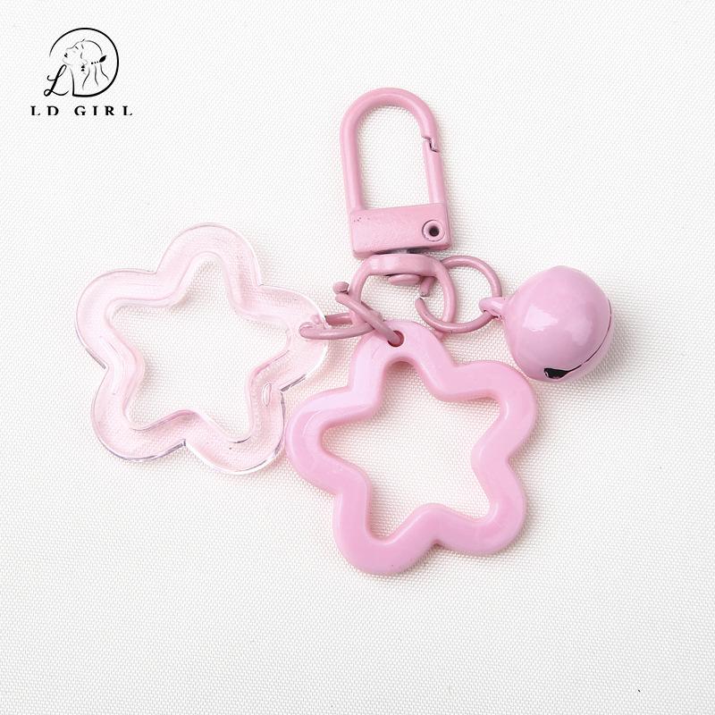 

Колір Акриловий Пентаграма Дзвіночок Брелок Підвіска Аксесуари DIY Замок для Рюкзака Підвіска Кільце для Ключів Підвіска для Автомобіля рожевий