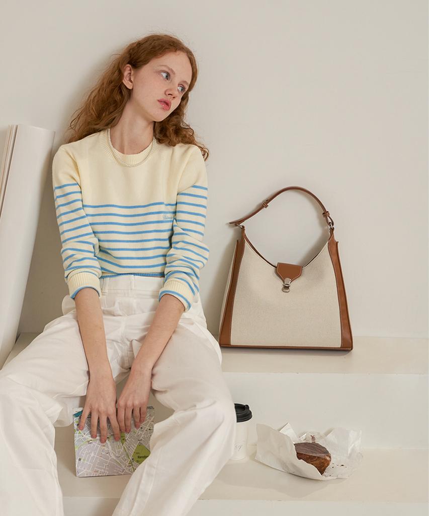 Elegance Paris Mezzo Canvas Hobo Bag Ossh022B