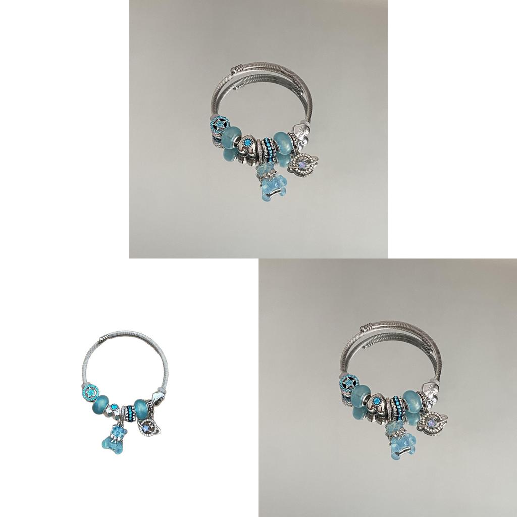 Bear Charm Bracelet With Electroplated Finish For Fashionable Women