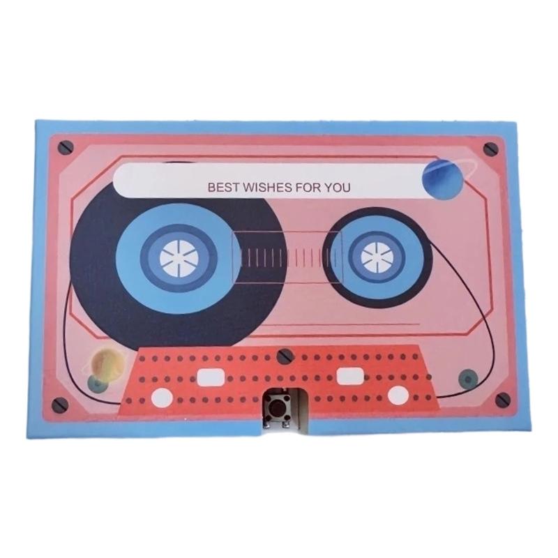 Message Recorder Card Handmade Customizable Voice Recording Cassette Tape Shaped Greeting Card for Couple