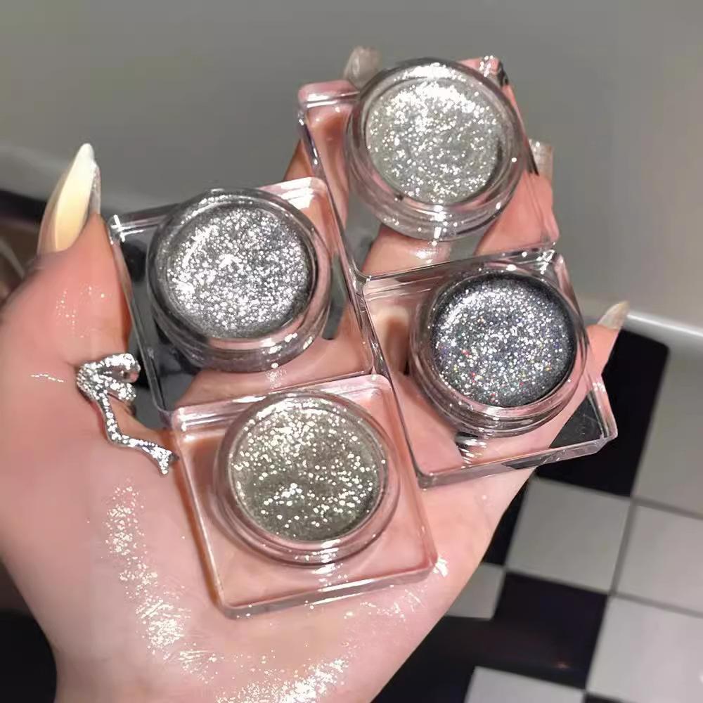 Monochrome Highlight Blush Lidschatten-Palette Langanhaltender perlmuttartiger Glitzerschimmer Hervorhebender hochpigmentierter Lidschatten für alle Gesichts-Make-up-Looks