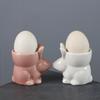 Hand-Painted Rabbit Egg Holder Ceramic Egg Cup Creative Three-Dimensional Cartoon Ornament Ring Beauty Sundries Storage Box