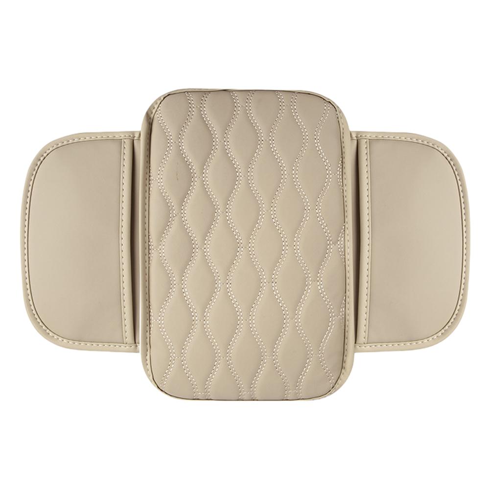 Arm Rest Mat Leather Car Armrest Cover with Tissue Storage Increased Support Center Console Protector Cover with Side Pocket