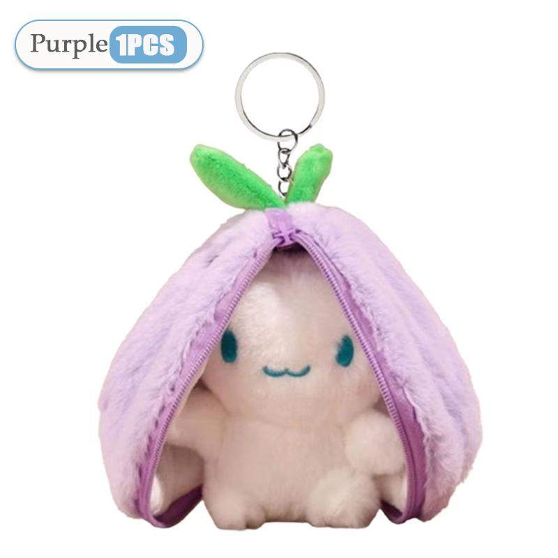 1-20PCS Funny Joy Kawaii Fruit Bunny Plush Toy Cute Carrot Strawberry Turn Funny Joy Rabbit Plush Toy Kids Birthday Easter Gifts