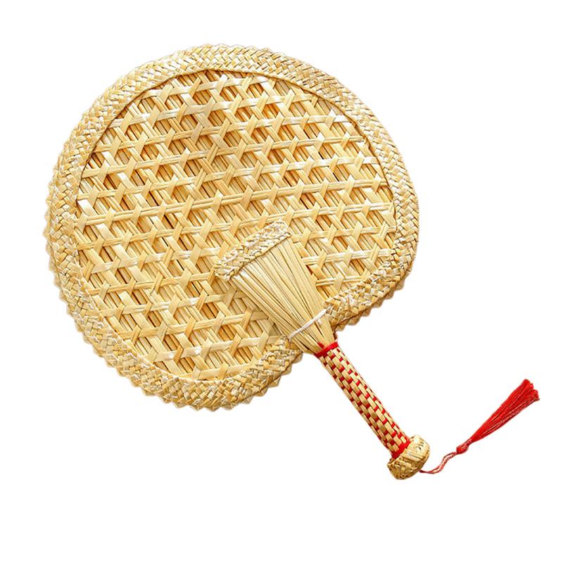 

1 шт. Круглый Натуральный Пушан Экологически Чистый Китайский Стиль Декоративный Сплетенный Веер Вентилятор для Охлаждения Домашний Декор Ручные Веера жёлтый