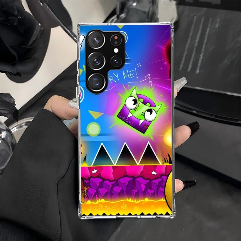 Geometry Dash Game Phone Case for Samsung Galaxy S25 Edge S24 Ultra S23 Plus S22 S20 FE S10 + Soft Print Cover Coque