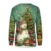Women's Fashion Casual Long Sleeve Christmas Printed Neck Sweatshirt Top