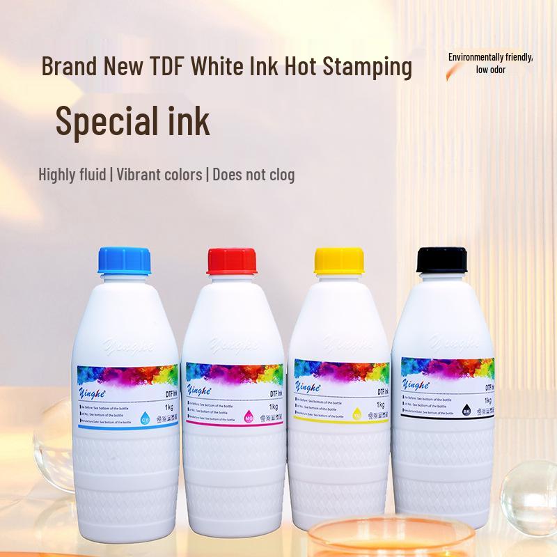 High Whiteness DTF Heat Transfer White Ink for Textile Printers - Solvent-Based and Photo Printer Compatible