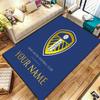 Προσαρμοσμένο Χαλί με Όνομα Leeds United για Σαλόνι, Υπνοδωμάτιο, Διακόσμηση Καναπέ Σπιτιού, Αντιολισθητικό Πατάκι Δαπέδου για Παιχνίδι Παιδιών