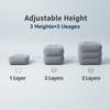 3-Layer Inflatable Foot Rest Pillow Adjustable Height Air Footrest for Travel Office Airplane Car Home