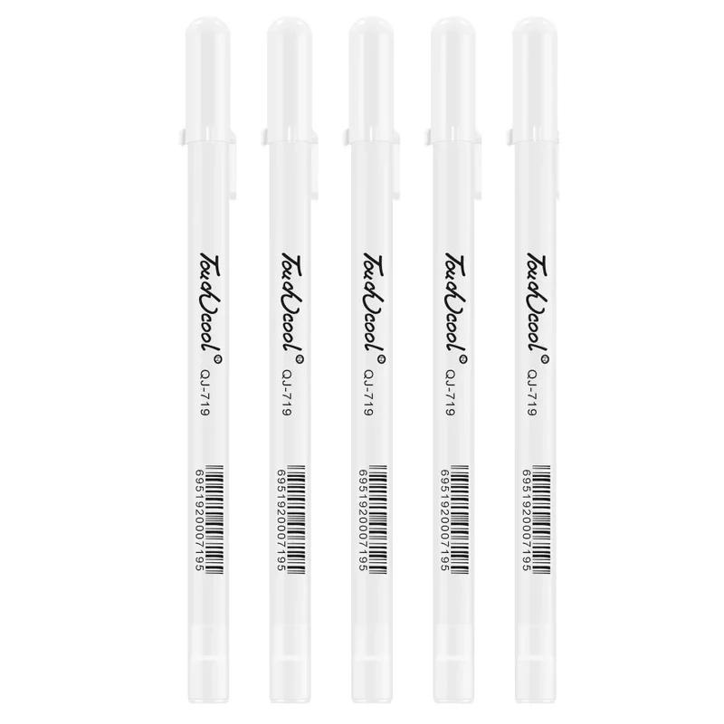 

5 PCS White Manga Marker Pens Set 0.8 mm Permanent ink Scrapbook Tire Pen Waterproof School supplies Stationery Art brush pen