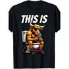 Funny "Bull On Toilet This Is Bullshit" Sarcastic Graphic T-Shirt,Comfortable Casual Wear for Men, Short Sleeve Round Neck Shirt for Parties