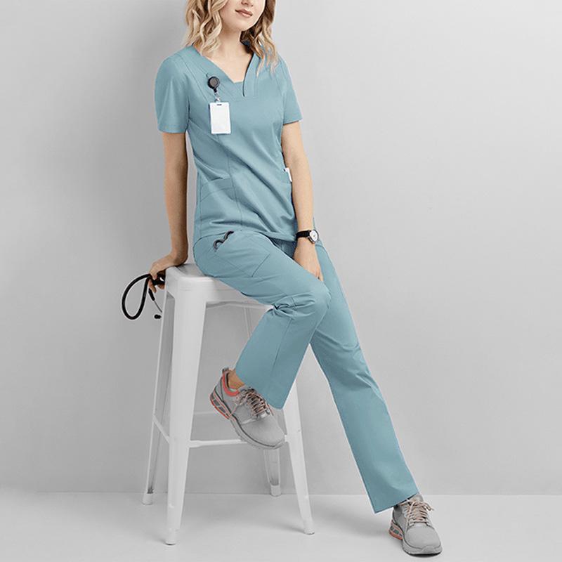 Women's and Men's Short Sleeve Scrub Suit for Dental, ICU, and Salon Professionals