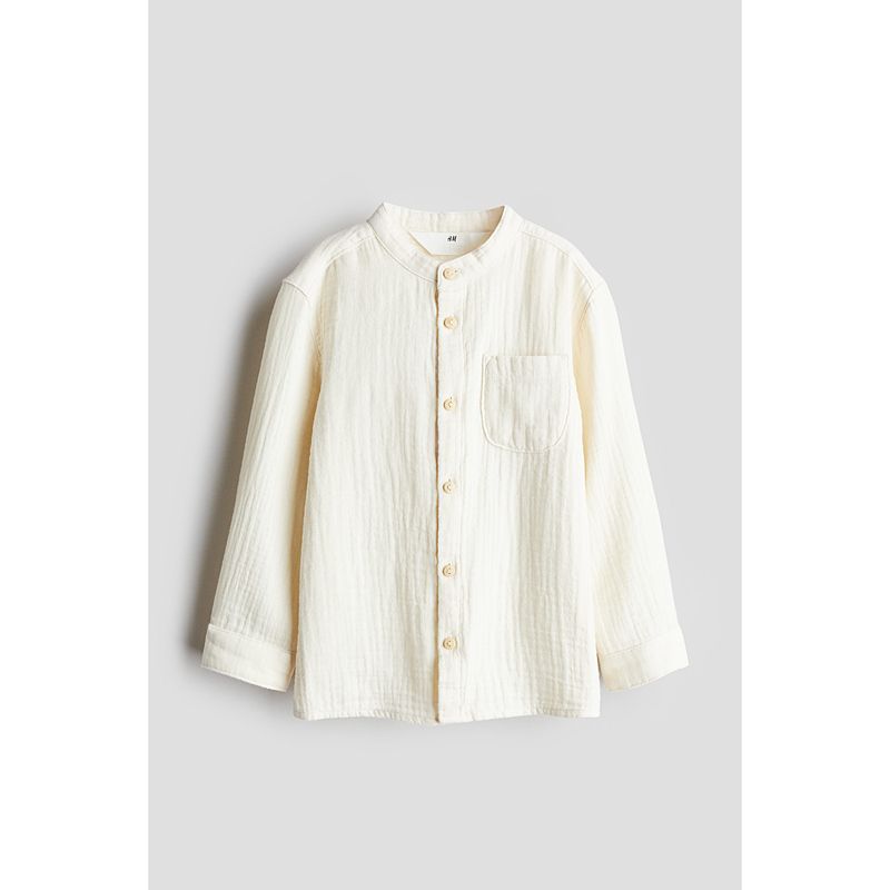 

HM Children s Clothing Boys Shirt Autumn Cotton Fine Cloth Chinese Collar Dress Tops 1254677 Light Beige 110/60(4-5Y)
