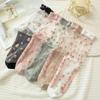 5Pairs/Set Breathable Women Silk Crystal Rose Flower Embroidered Sox For Ladies Summer Fashion Elastic