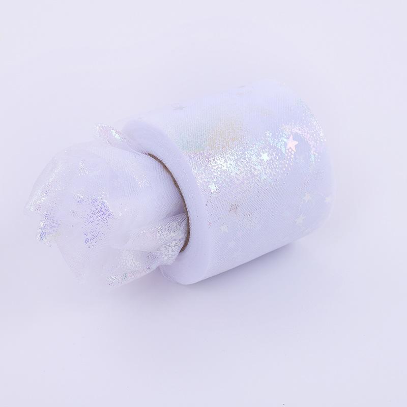 Rainbow Love Heart Tulle Ribbon for Crafts Gift Diy Package Wrap Decorative Ribbons Love Stars Lace Christmas Decor