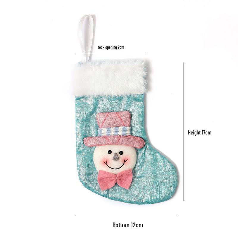 Green Knitted Small Christmas Stocking for Home Decoration and Mall Window Display