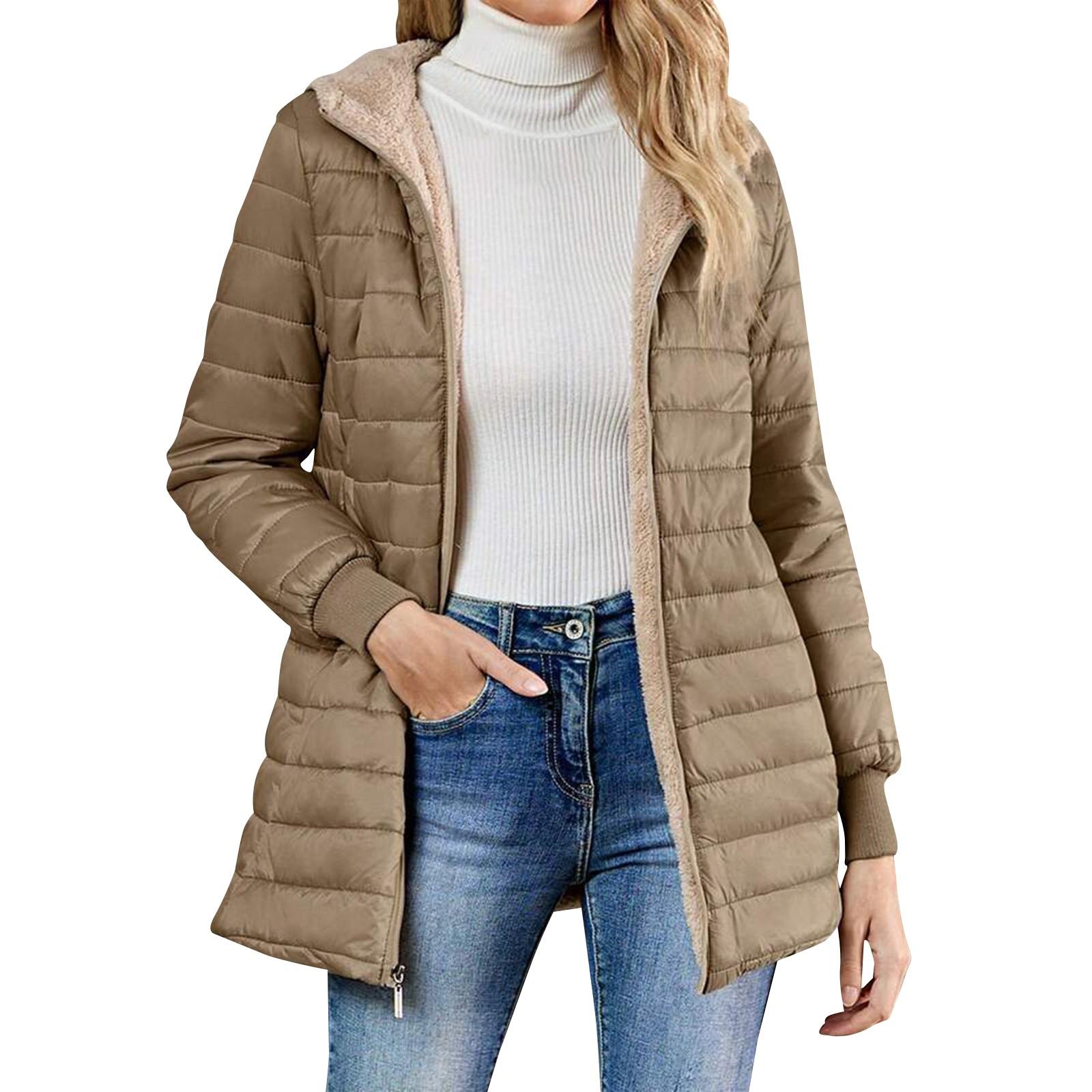 

Жіноче модне повсякденне пальто Бавовняна куртка Коротка вільна бавовняна куртка з капюшоном і капюшоном XXXL хакі