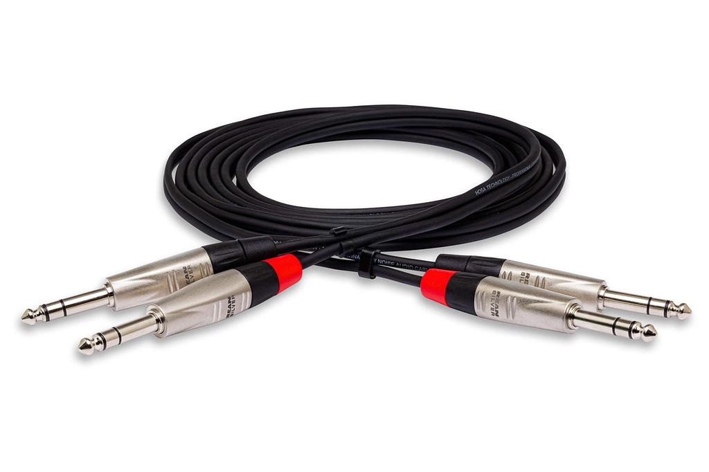 Hosa Dual Balanced Cable Stereo Phone Male x2 to Stereo Phone Male x2 1.5m HSS-005X2 OFC Pro Interconnect Audio Cable