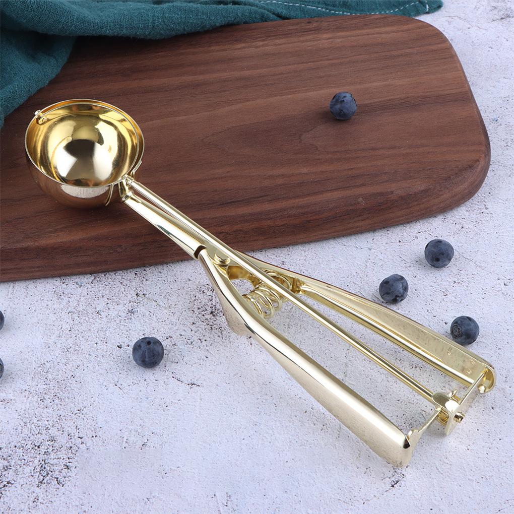 Easy To and Clean Metal Ice Cream Ball Spoon Multi-Functional and Sturdy Wide Applications Stainless Steel, Gold, M