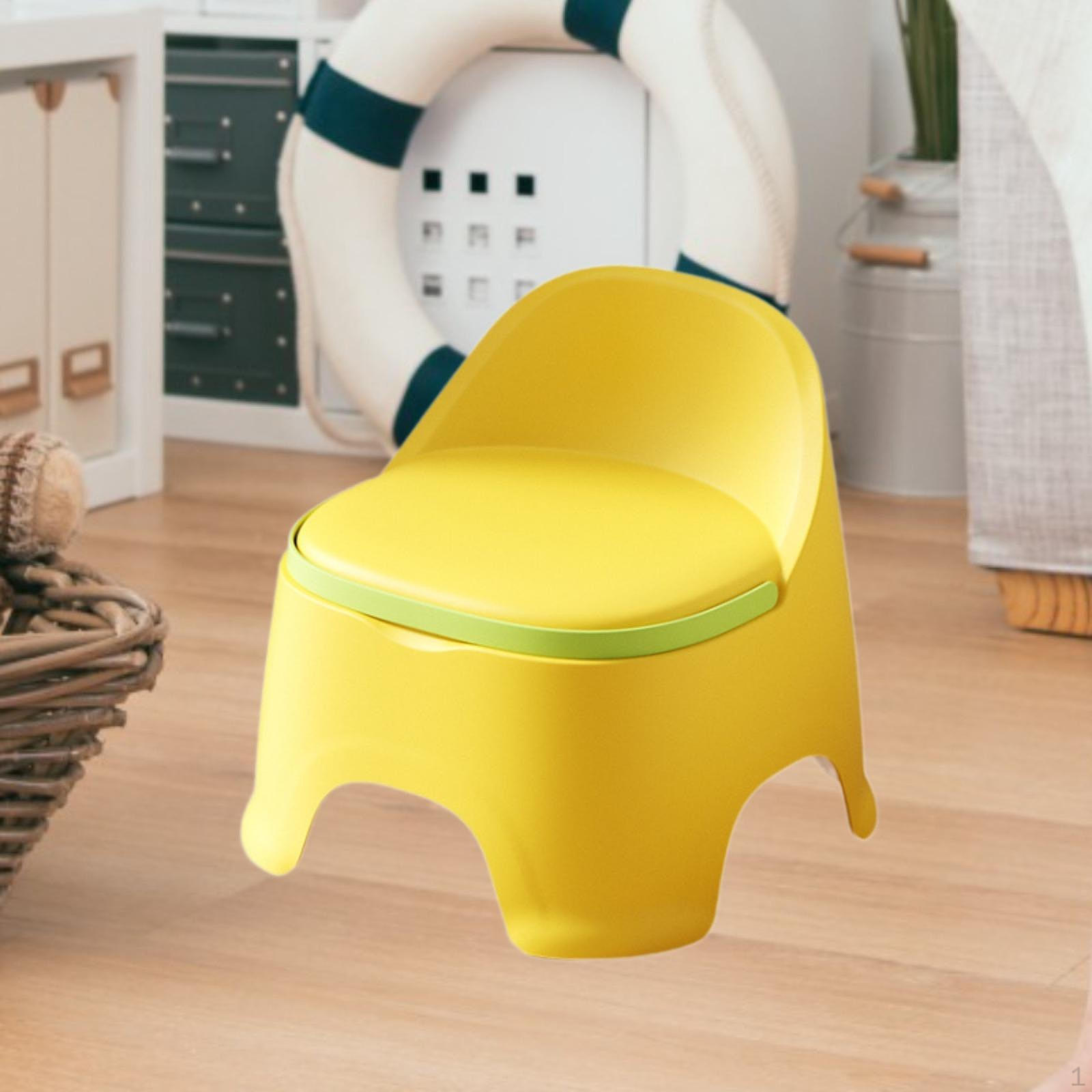 

Подставка для ног для ребенка с поддержкой спины и ручкой для легкой смены обуви у кровати жёлтый