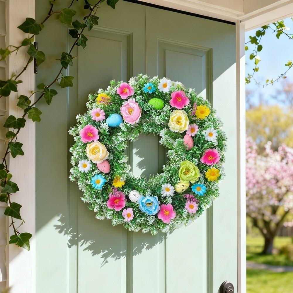 Simulated Plant Easter Decoration Wreath Plastic Spring Floral Wreath  Holiday Decor