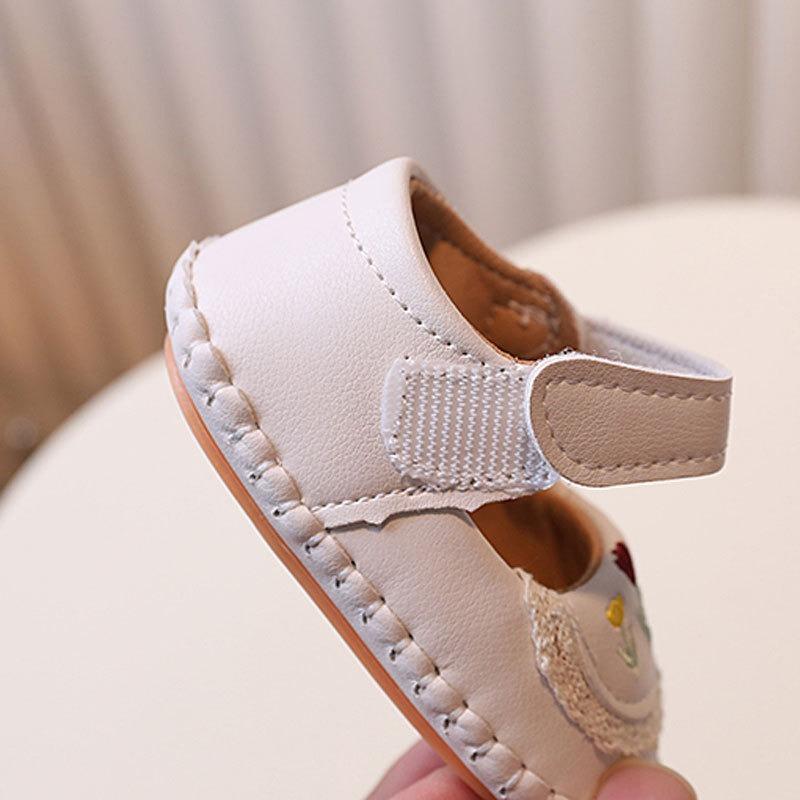 Baby shoes for girls aged 0-1 years, cute princess-style soft-soled shoes for spring and autumn, suitable for 3-6-12 months.