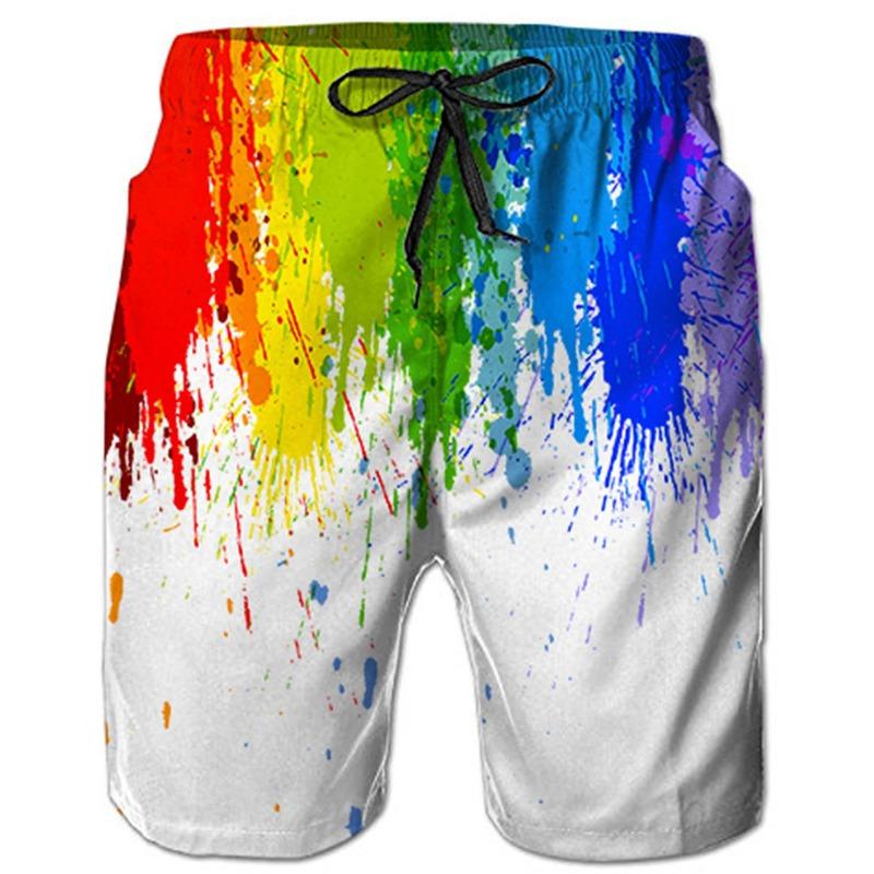 Men's Beach Shorts Kids Summer Swimwear Shorts Breathable Surf Board Shorts Quick Dry Casual Sportwear Swim Trunks Boy