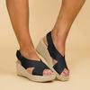 Damen Sommer Minimalistische Keilsandalen Offene Zehen Dicke Sohle Plateau Freizeit Sandalen Knöchelriemen Slingback Einfarbige Sandalen