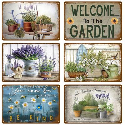 Retro Flowers Bird Metal Sign Garden Decorations Wall Art Mural Vintage Tin Sign Home Plate Room Decor Garden Painting Gift F