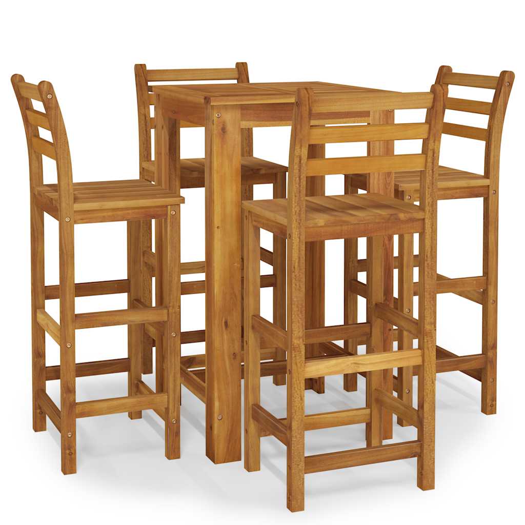 vidaXL 5-tlg. Gartenbar-Set Massivholz Akazie