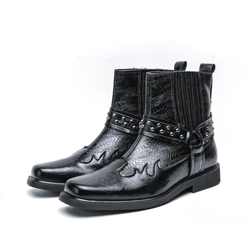 

Модная кожаная обувь для мужчин Натуральная кожа Ботинки больших размеров Высококачественные дизайнерские формальные ботинки Повседневные ботинки Модный бизнес 38 чёрный