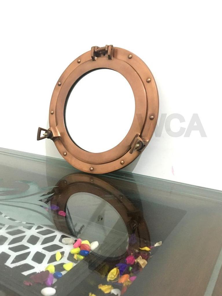 Copper Antiqued Nautical Ship Wall Mirror Porthole Handmade Home / Office Wall Mirror Porthole Deco