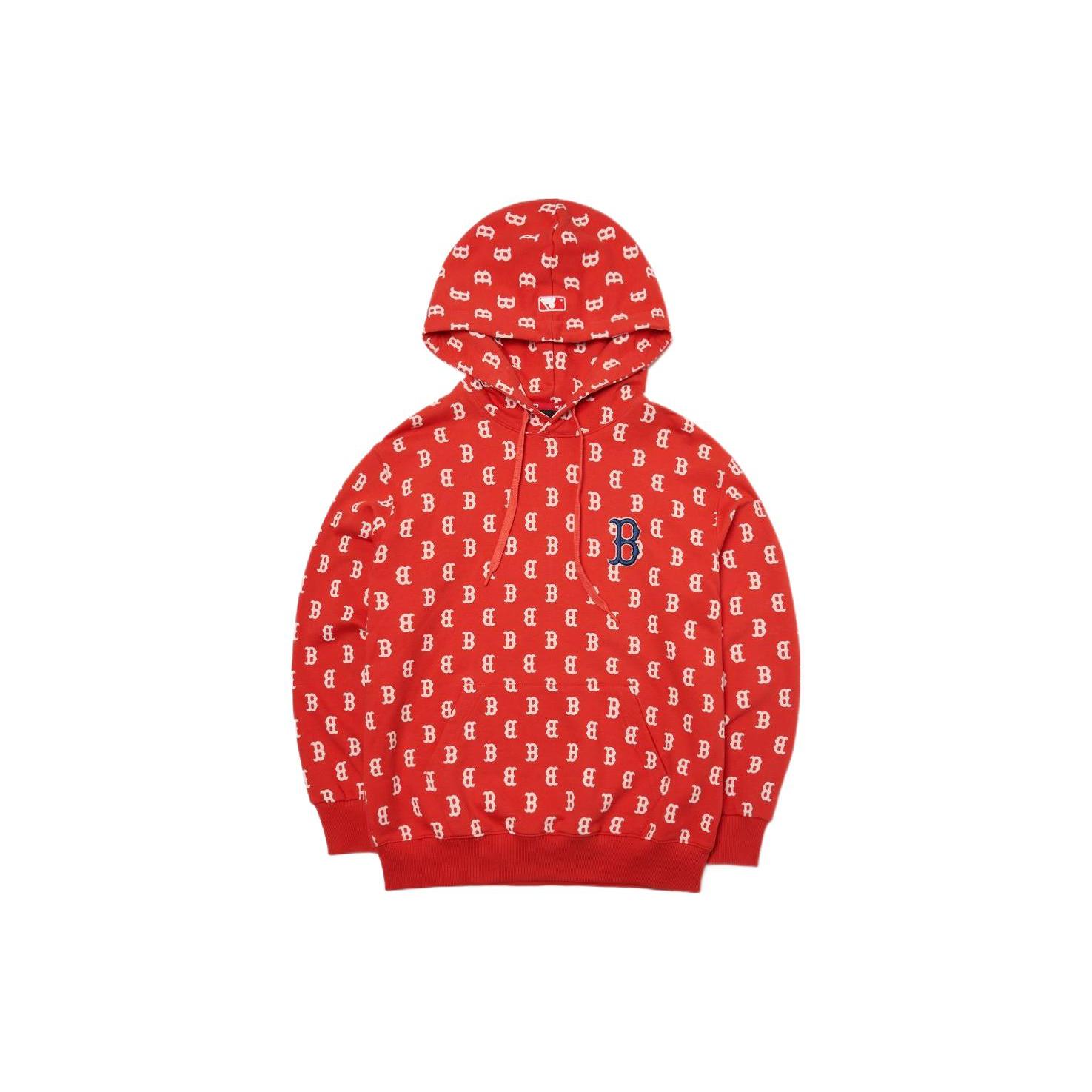 MLB Monogram Allover Overfit Hoodie Boston Red Sox 3AHDM0221-43RDL M
