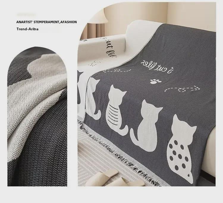 Chenille Cartoon Sofa Towel: Universal, Multifunctional Armrest and Backrest Cover