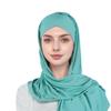 Muslim Fashion Solid Color Criss-Cross Head Wrap with Integrated Sandproof Scarf