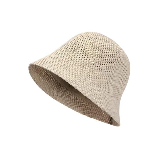 Women Lesure Fisherman Hat Hollow Out Good Breathability Thin Solid Color Anti-UV Sun Protection Foldable Panama Hat Summer Outdoor Bucket Hat