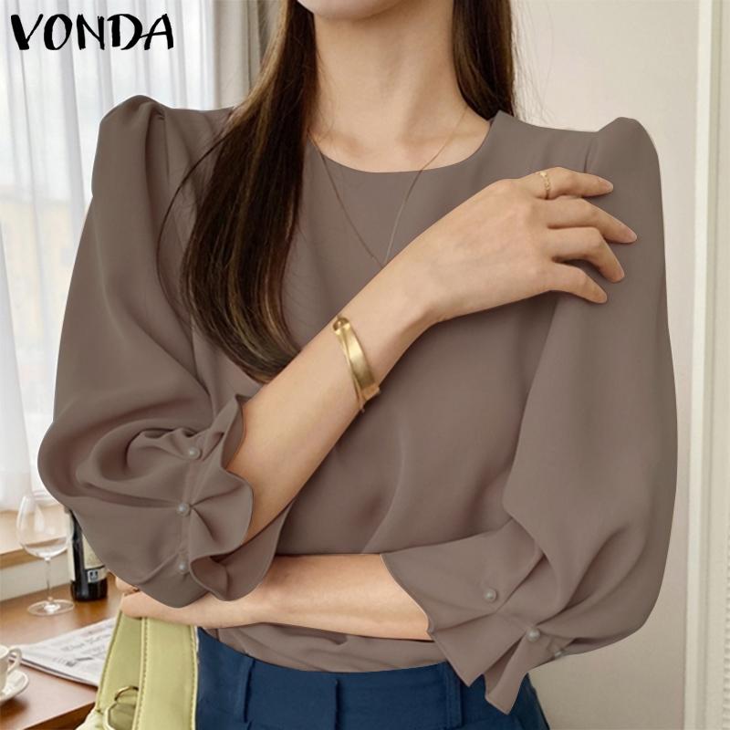 

VONDA Puff с длинным рукавом однотонные топы