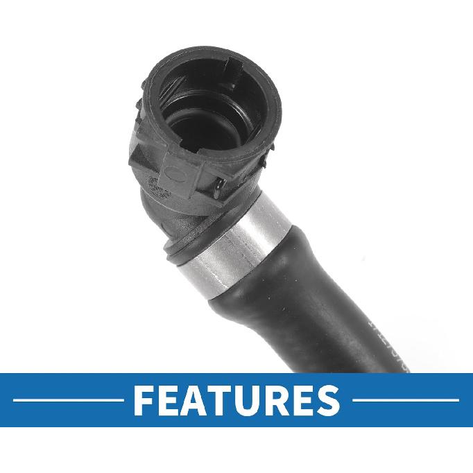 Engine Radiator Hose No.17127576368 Coolant Cooler Pipe Hose for BMW X6 3.0L 2008-2019 Rubber Black