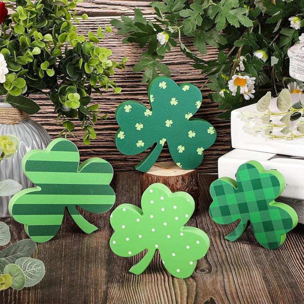 4 st St. Dekoration för St. Patrick's Day Skrivbords Hemdekoration Ornament
