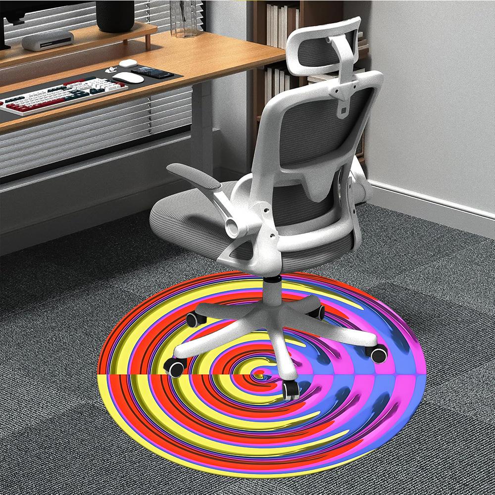 

1pc Spiral Colors Chair Carpet for Office - Durable, Ideal for Chair Mats, Stylish & Functional Decorative Rug yy260130046 80cm by 80cm