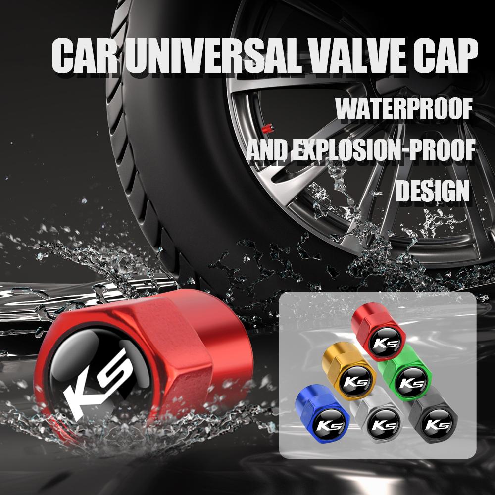 Car Tire Valve Caps Auto Accessories for Kia Sportage Rio Sorento Soul Picanto Optima Ceed Forte Cadenza Cerato K1 K2 K3 K4 K5 K