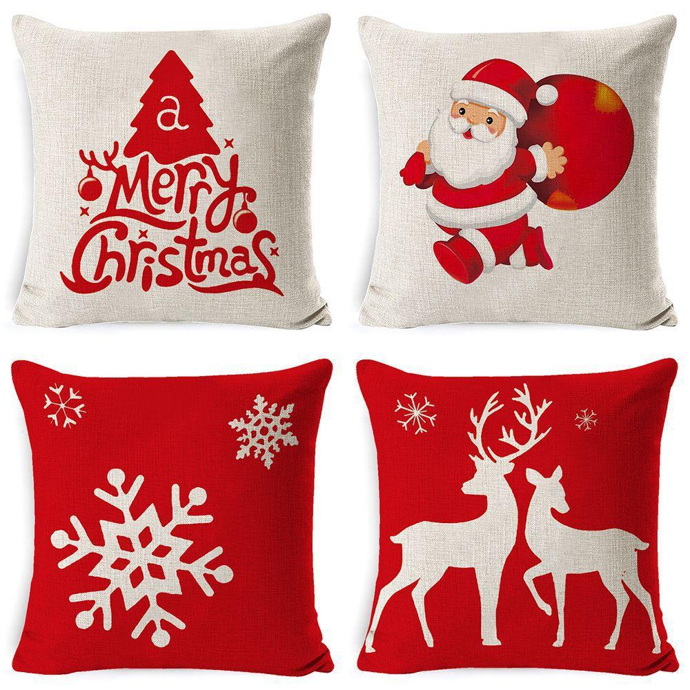Christmas Pillow Home European Linen Sofa Cushion Cushion New Pillow Case