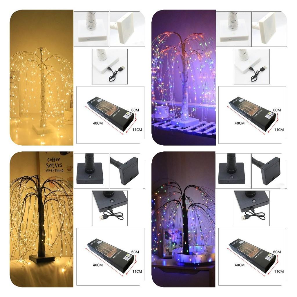 Led Rgbw Weeping Willow Lights Christmas Fairy Lights Bonsai Tree Table Lamp