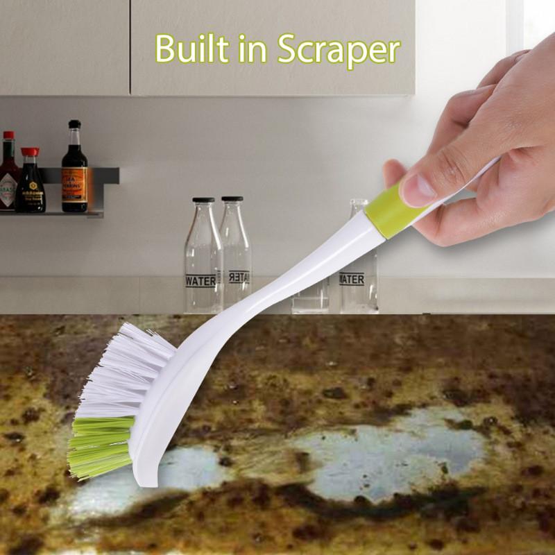 Kitchen Cleaning Brush Long Handle Multiuse Plastic Scrubber For Dishwashing And Pots
