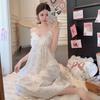 Girl Sleepwear Long Camisole Dress Ice Silk Breathable Summer Homewear For Teens